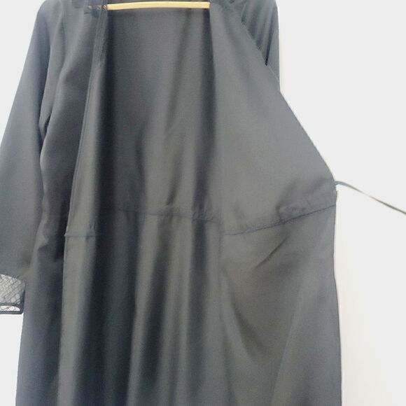 XS/S Calvin Klein Black Satin Nightgown with Lace and Net Trim - Picture 9 of 14